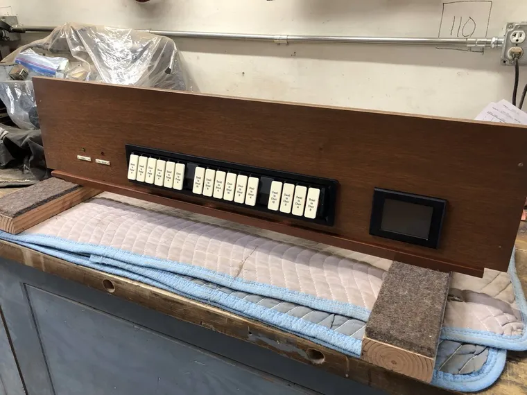 Pipe rank laid out for restoration