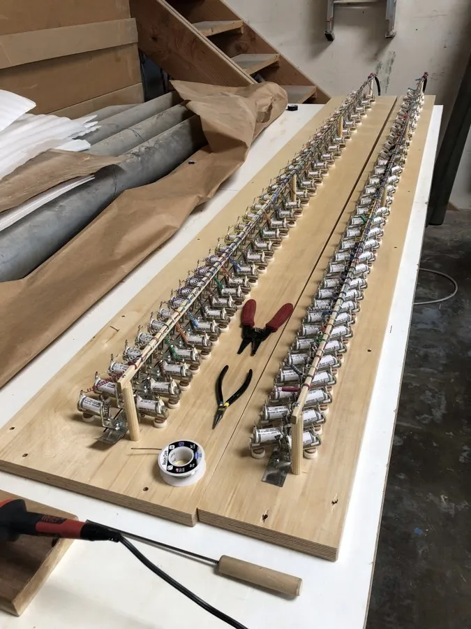 Pipe organ workshop and installation photo — O’Neal Pipe Organs