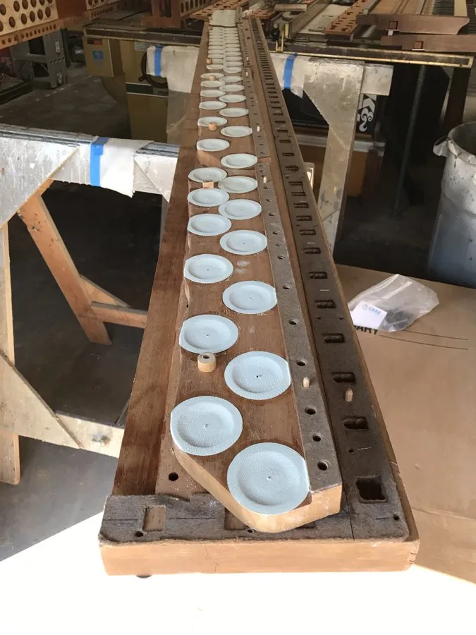 Pipe organ workshop and installation photo — O’Neal Pipe Organs