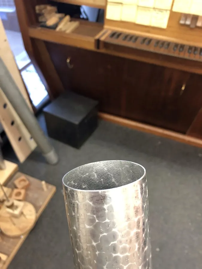 Pipe organ workshop and installation photo — O’Neal Pipe Organs