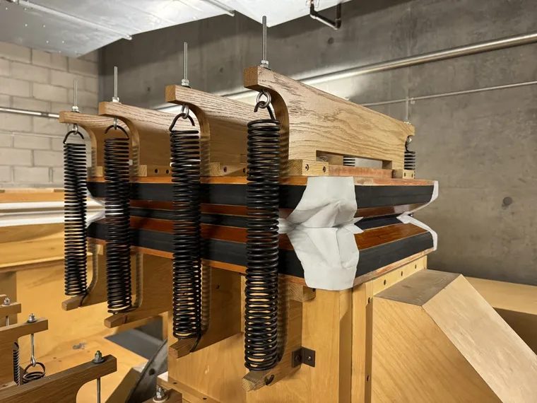 Pipe organ workshop and installation photo — O’Neal Pipe Organs